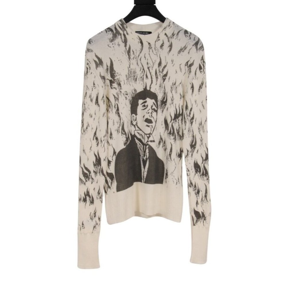 Enfants Riches Deprimes Mens Inferno Knit Medium Beige Black Thermal Long Sleeve